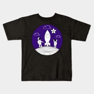 Starship to the moon Kids T-Shirt